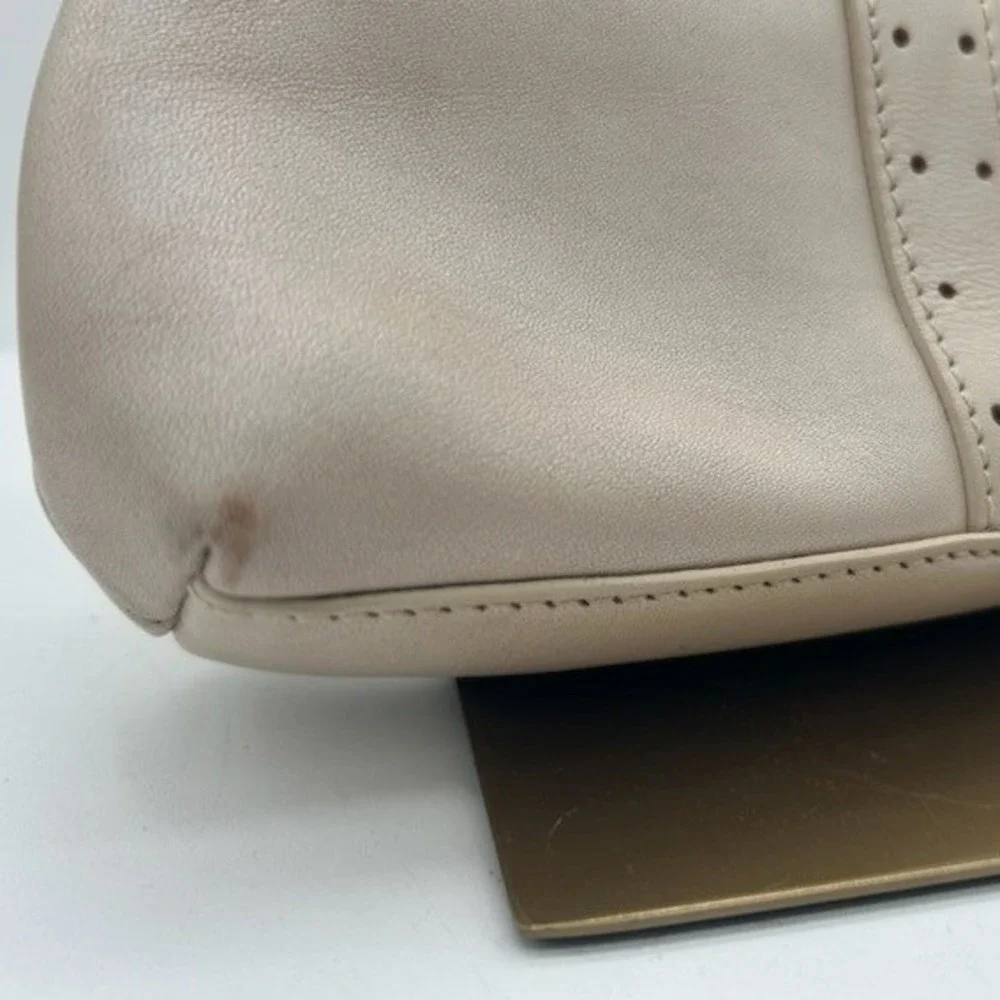 Coach Soho Wristlet Women's Beige Leather Buckle Flap Bag